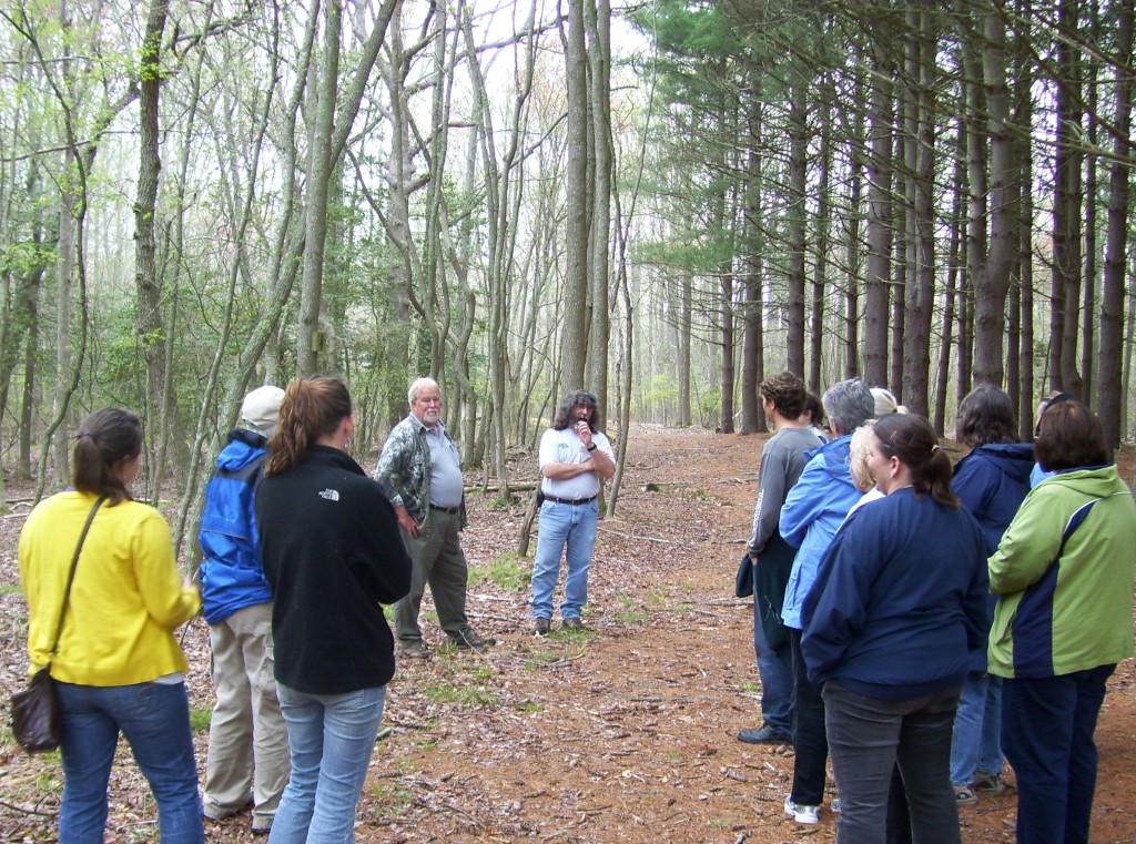 A group of educators through a trail at the 14th Annual Environmental Educators Roundtable