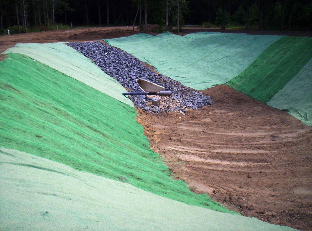 Stormwater Basin with Erosion Control matting